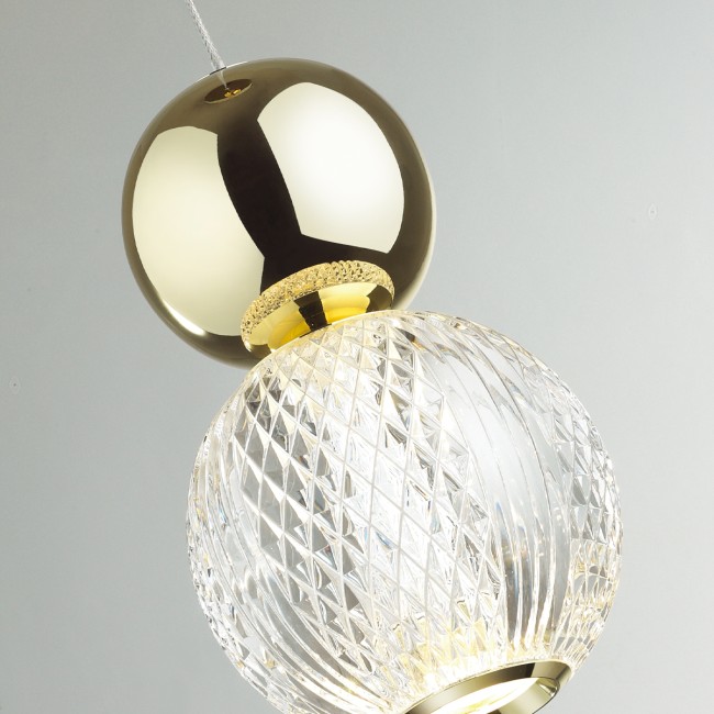 Подвес 5008/7L L-VISION ODL23 419 золотой/прозрачный/металл/акрил LED 7W 4000K 350Лм CRYSTAL