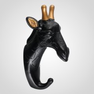 Декор настенный-вешалка Жираф черный с золотом 7.8*14.2 см 00796