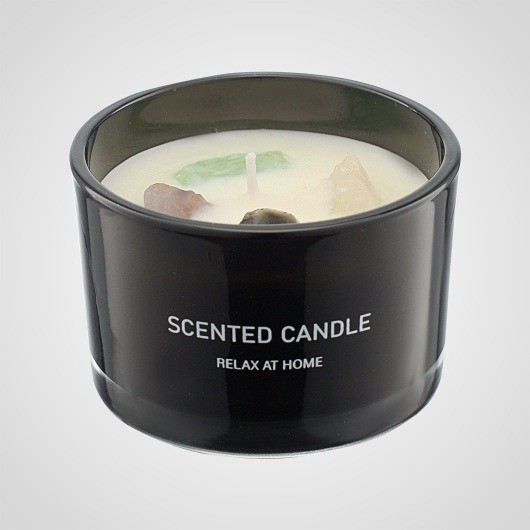 Ароматические свечи из соевого воска с натуральными камнями черный 5.1*7.5 см 00038 Ароматические свечи из соевого воска с натуральными камнями черный 5.1*7.5 см 00038