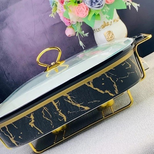 Мармит 38х23см с крышкой на подставке Фарфор 133-247