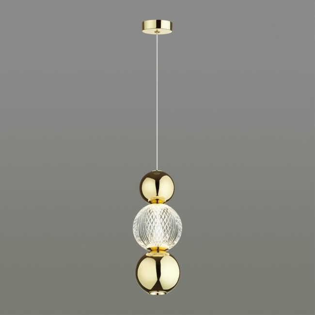 Подвес 5008/7LA L-VISION ODL23 419 золотой/прозрачный/металл/акрил LED 7W 4000K 300Лм CRYSTAL