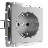 Розетка с заземлением серебряный W1171006