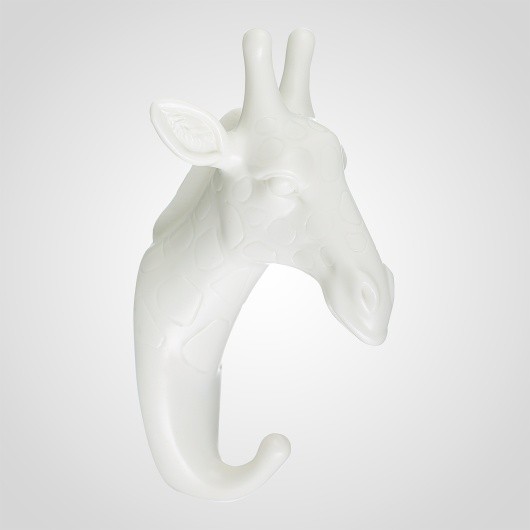 Декор настенный-вешалка Жираф белый 7.8*14.2 см 00797