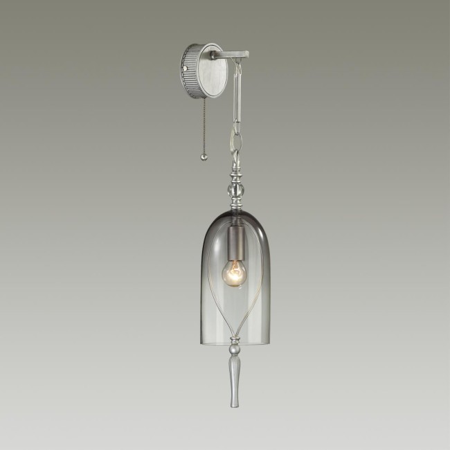 Бра 4882/1W NEO ODL_EX22 61 серебристый/дымчатый/стекло с выкл. E14 1*40W BELL