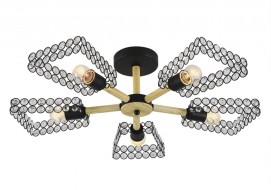 Светильник потолочный МС-XA1363B/5 BK+WOOD 01102895