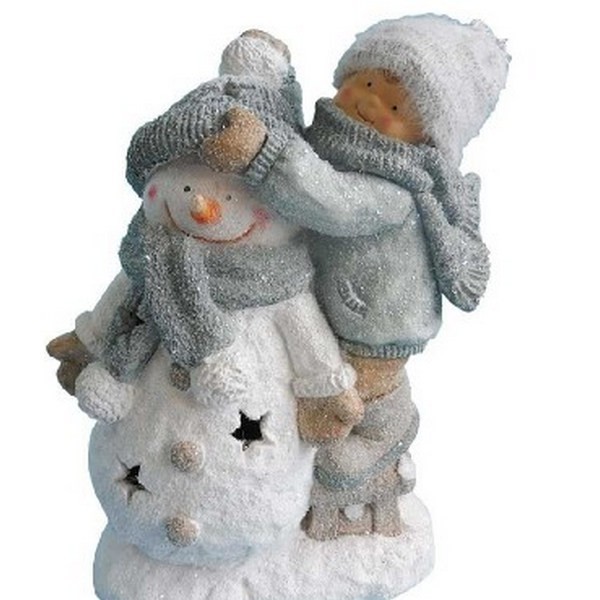 Девочка со снеговиком НФ369 Н-51см,L-34см,В-20см