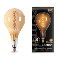 Лампа 150802008 LED Vintage Filament Flexible A160 8W E27 160*210mm Golden 2400K