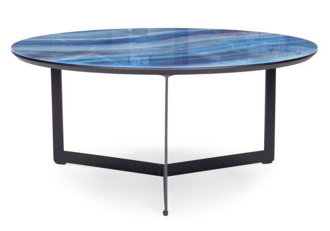 Журнальный столик Роб D-700/Рондо D-700mm Стандарт Стекл.Оптивайт МДФ Черн.кварц/черн арт.553551