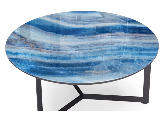 Журнальный столик Роб D-700/Рондо D-700mm Стандарт Стекл.Оптивайт МДФ Черн.кварц/черн арт.553551