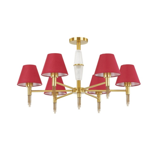 Люстра VANESSA 4514/6C NEOCLASSI LN20 античная латунь, красный