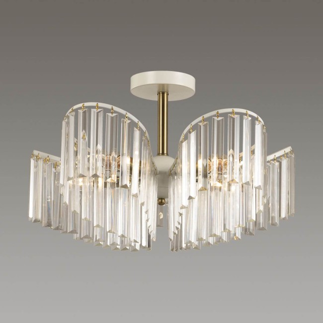 Люстра потолочная 5278/5C CLASSI LN23 белый, античная латунь E14 5*40W 220V BECCA