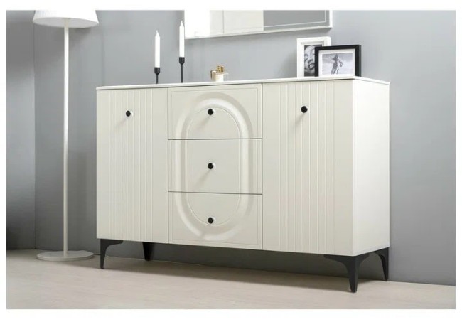 Комод Валенсия 13.309 (Белый РЕ шагрень, белая шагрень ПВХ) ЦБ-00011020 Комод Валенсия 13.309 (Белый РЕ шагрень, белая шагрень ПВХ) ЦБ-00011020