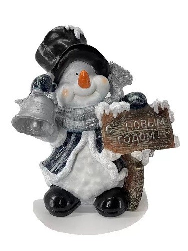 Снеговик с табличкой "С новым годом"  НФ090 Н-45см
