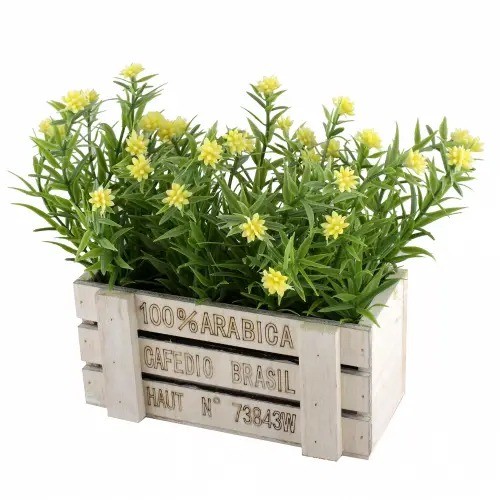 Цветы в кашпо, 17см, жёлтый HN-64331C