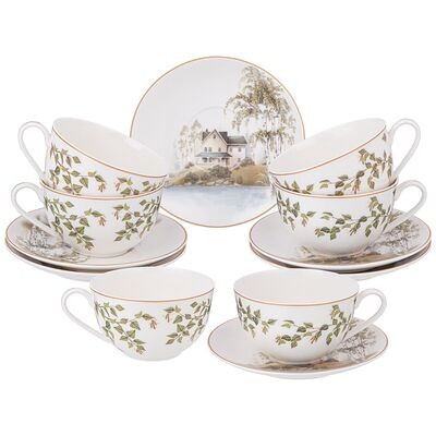 ЧАЙНЫЙ НАБОР "БЕРЕЗКИ"НА 6 ПЕР. 12 ПР. 300 МЛ 85-2010