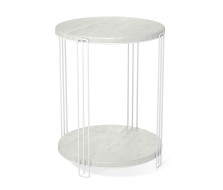 Столик журнальный SHT-CT33-1 металл/МДФ арт.SHT-СЖ11 белый муар/бетон лофт