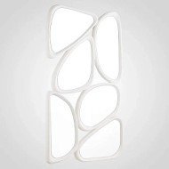 Настенное интерьерное зеркало АВАНГАРД овалы белого цвета 00655