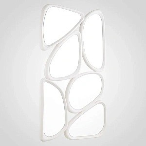 Настенное интерьерное зеркало АВАНГАРД овалы белого цвета 00655