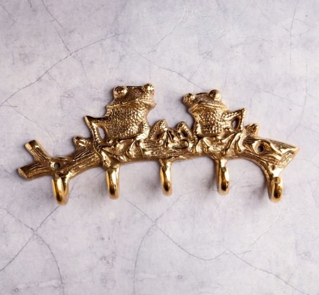 Ключница "Две жабы" латунь 17,5х8,5 см 807582