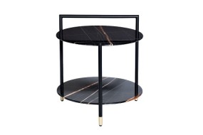 Стол журнальный с полкой 30B-871 BL черный d55*60cм