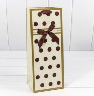 Пакет подарочный 14*35*11 "Горошек" светлый фон 230г 300148M/1