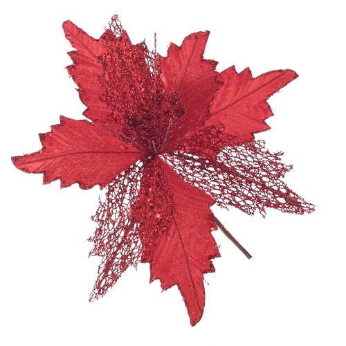 Цветок искусственный "Пуансеттия", L26 W26 H30 см 812262