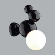 Бра 6566/1W MODERNI LN24 черный/белый матовый/металл/стекло E27 1*40W 220V BLASEN
