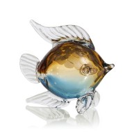 Декоративная фигурка рыбы Marena, янтарный стекло, 20х8.5х17 см 398092