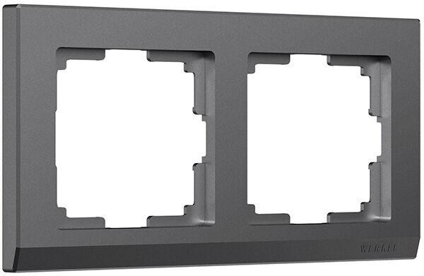 Рамка из пластика на 2 поста Stark графит матовый W0021864