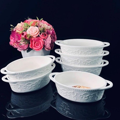 Набор из 6 овальных салатников 18см 142-051 Фарфор