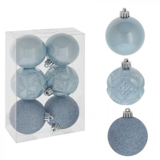 Украшение новогоднее Шар "Голубая сказка" 722909 набор из 6 шт, D6 см Украшение новогоднее Шар "Голубая сказка" 722909 набор из 6 шт, D6 см