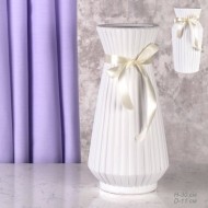 Ваза 30 см с лентой / AB1214-5W / белая 704040