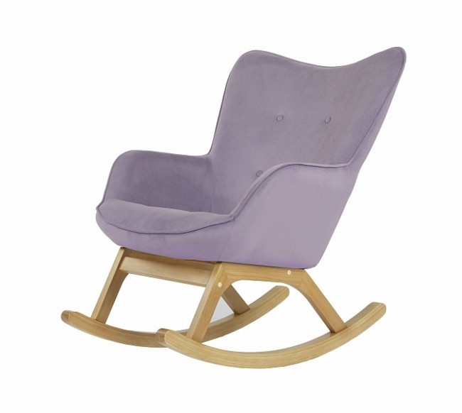 Кресло-качалка "Манго" ножки бук/металл (ткань Фреш 16, лавандовый) ФР-00011409