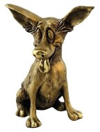 Собачка с косыми глазами с языком (веселые) Н-24см БРОНЗА F663/2