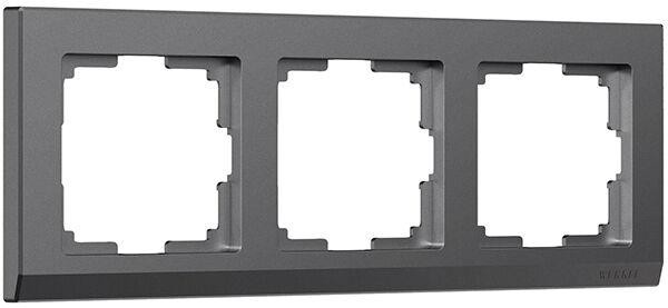 Рамка из пластика на 3 поста Stark графит матовый W0031864