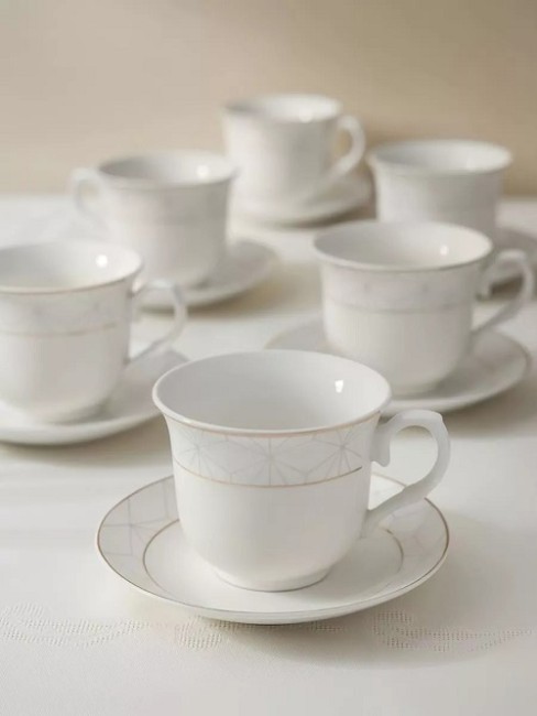 Чайный Набор Exclusive из Костяного фарфора, 250 мл 12 пр. Belle 8680943109545