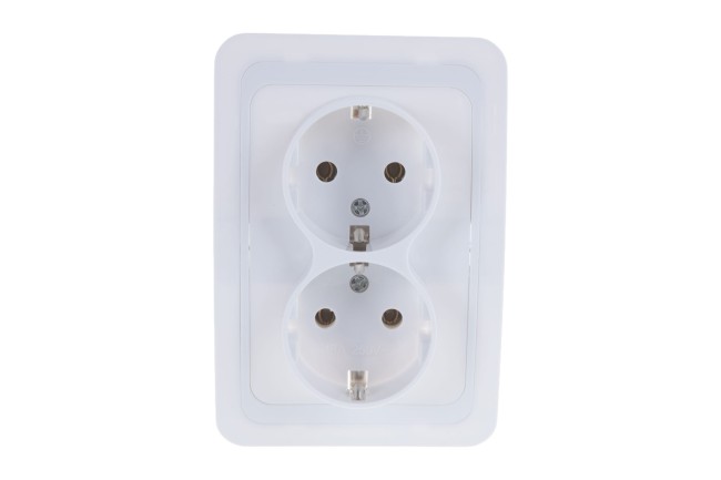 Розетка Валери 2-м,с/з белая В0128