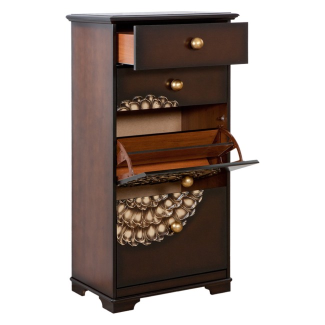Тумба для обуви "Heri" - 4 (с 4-мя ящиками) (каштан) (артикул 11557)