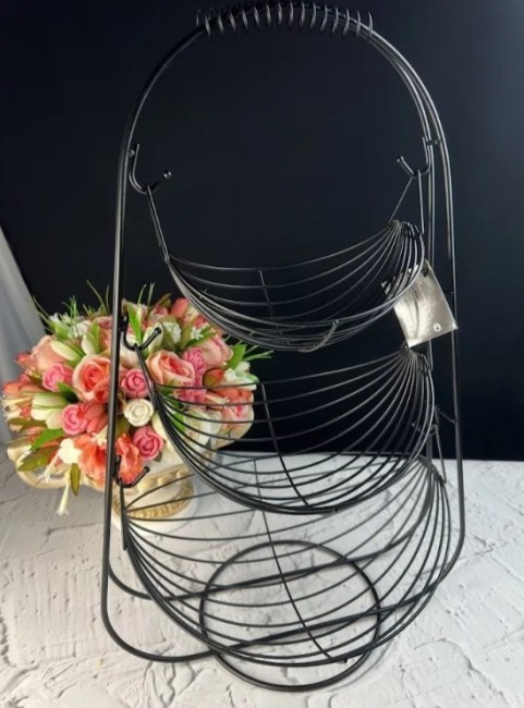 Трехъярусная фруктовница/конфетница 401-047 55см