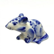 Сувенир "Крыска Плюша", 4см, гжель 4327412