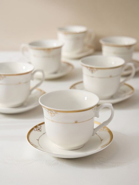 Чайный Набор Exclusive из Костяного фарфора, 250 мл 12 пр. Faye 8680943109514