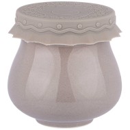 БАНОЧКА С СИЛИКОНОВОЙ КРЫШКОЙ "ВРЕМЕНА ГОДА" 359-767 300 МЛ СЕРАЯ