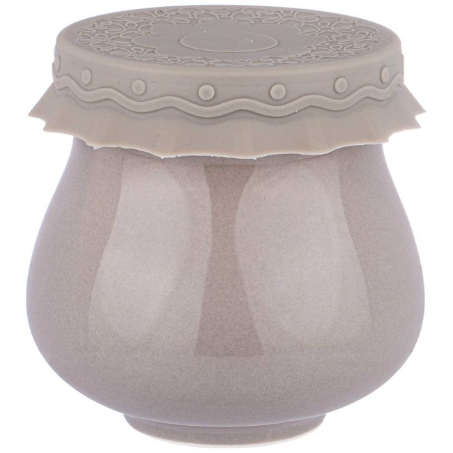 БАНОЧКА С СИЛИКОНОВОЙ КРЫШКОЙ "ВРЕМЕНА ГОДА" 359-767 300 МЛ СЕРАЯ