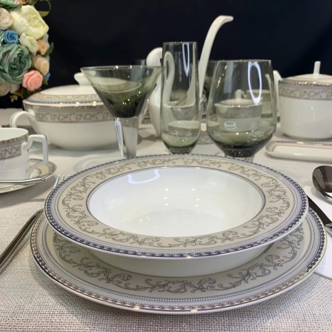 Обеденный сервиз 28пр. ЭЛЕГАНТ 145-364 Костяной фарфор