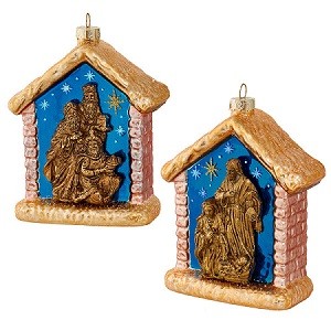 Игрушка ёлочная "Рождество Христово", стекло, 12см GLT771