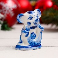 Сувенир "Мышка Поночка с подковой", 5,5см, гжель 4327404