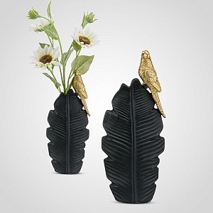 Интерьерная ваза с попугаем из полистоуна XL-170136