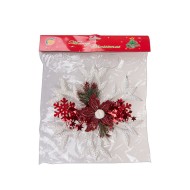 Украш Снежинка с цветком 22 см (бел) SH04-016 51930