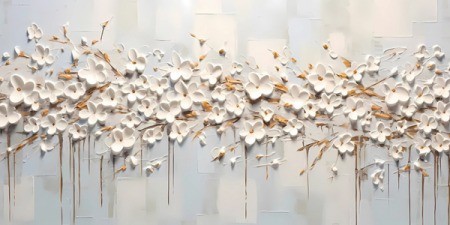 Декобокс. Белые цветы-золотые ветки (40/80 с дорисовкой) 736229