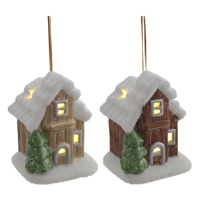 Изделие декоративное подвесное "Домик" (подсветка, 2xLR44), L6 W6 H8 см 793548